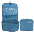 thumbnail image 1 of Unique Bargains 1 Pc Foldable Hanging Large Capacity Makeup Bag Sky Blue Oxford Cloth, 1 of 6