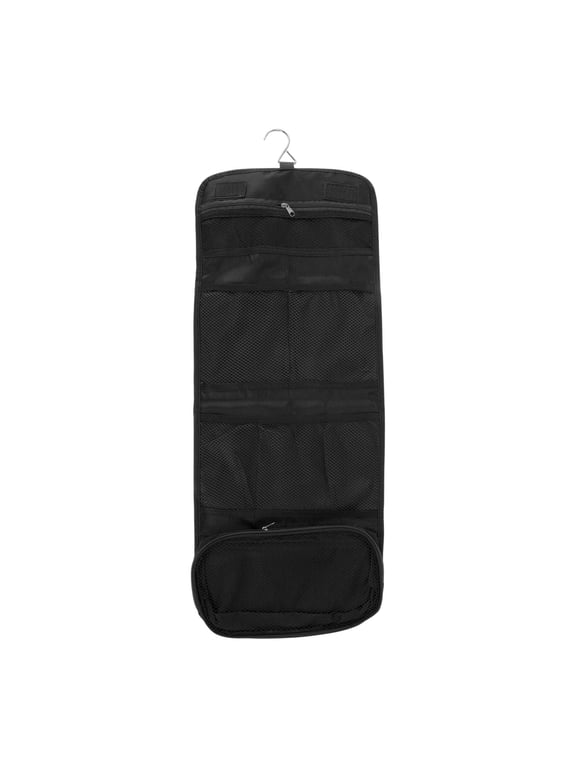 1 Pc Foldable Hanging Solid Makeup Bag Canvas Black
