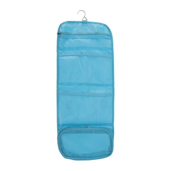 Unique Bargains 1 Pc Foldable Hanging Solid Makeup Bag Sky Blue