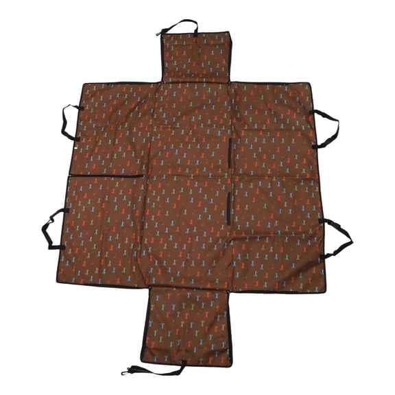 Unique Bargains 1 Pc Foldable Pet Car Seat Cover for Pet Cloud Pattern 21.65"x18.9"x14.17" Brown