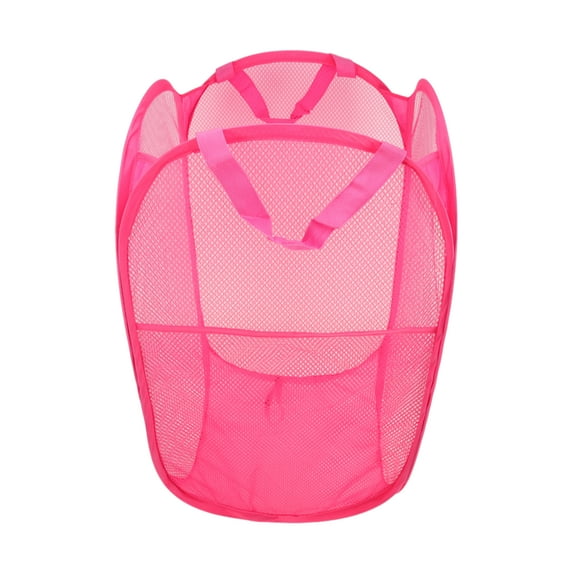 Unique Bargains 1 Pc Folding Laundry Basket for Laundry Room 14.17"x22.83" Rose Red