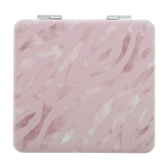 Unique Bargains 1 Pc Folding Makeup Mirror for Travel and Vacation in Pink Color