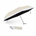 thumbnail image 1 of Unique Bargains 1 Pc Folding Umbrella Lightweight Two-color Travel Umbrella Apricot White, 1 of 6