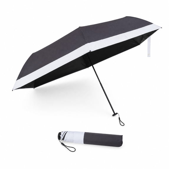 Unique Bargains 1 Pc Folding Umbrella Lightweight Two-color Travel Umbrella Black White