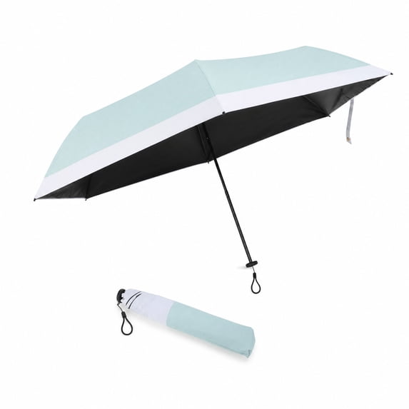 Unique Bargains 1 Pc Folding Umbrella Lightweight Two-color Travel Umbrella Light Green White