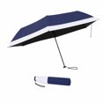 thumbnail image 1 of Unique Bargains 1 Pc Folding Umbrella Lightweight Two-color Travel Umbrella Navy Blue White, 1 of 6