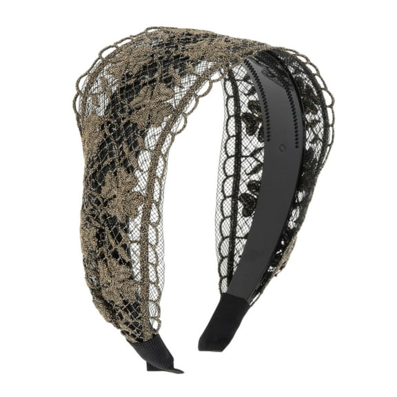 Unique Bargains 1 Pc Four-leaf Grass Headband 5.91"x4.33" Gold Tone