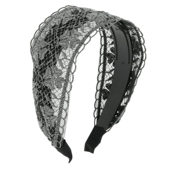 Unique Bargains 1 Pc Four-leaf Grass Headband 5.91"x4.33" Silver Tone