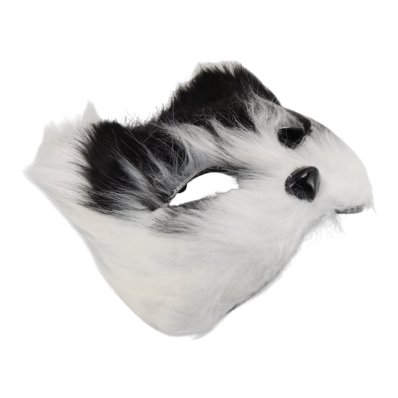Unique Bargains 1 Pc Foxes Party Mask Black White Plastic