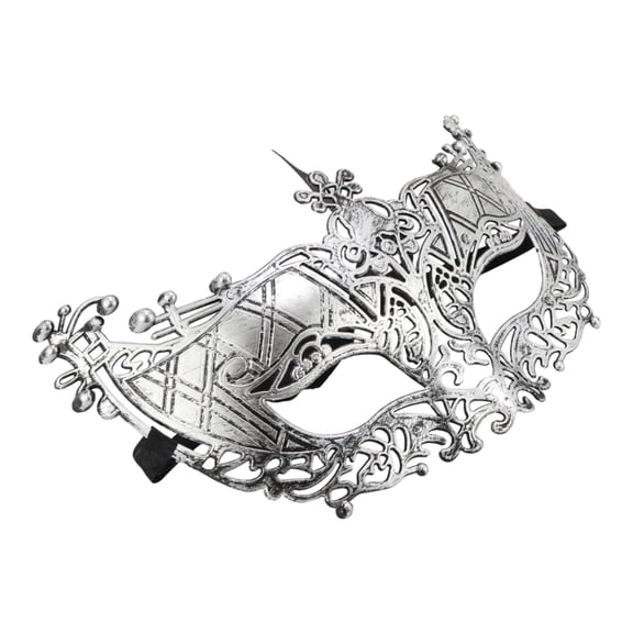 Unique Bargains 1 Pc Foxes Party Mask Silver Tone Plastic