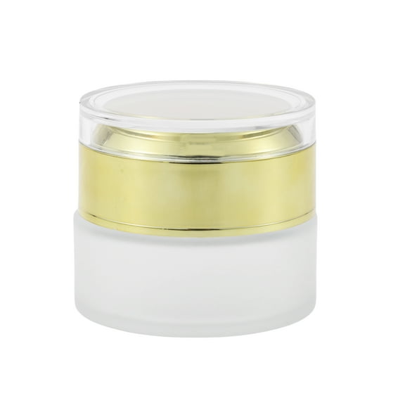 Unique Bargains 1 Pc Frosted Glass Dispensing Bottle for Bathroom 0.7oz Gold Tone