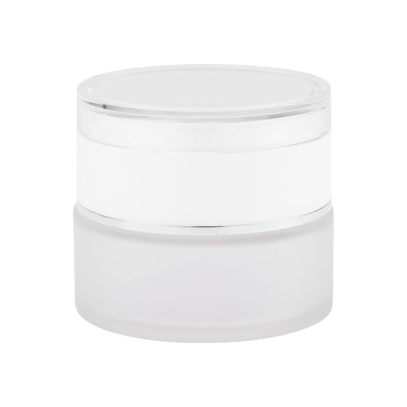 Unique Bargains 1 Pc Frosted Glass Dispensing Bottle for Bathroom 0.7oz White