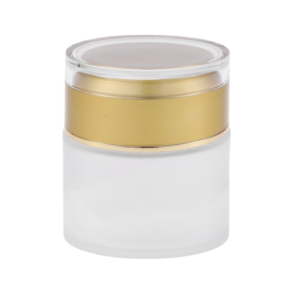 Unique Bargains 1 Pc Frosted Glass Dispensing Bottle for Bathroom 1.76oz Sand Gold Tone