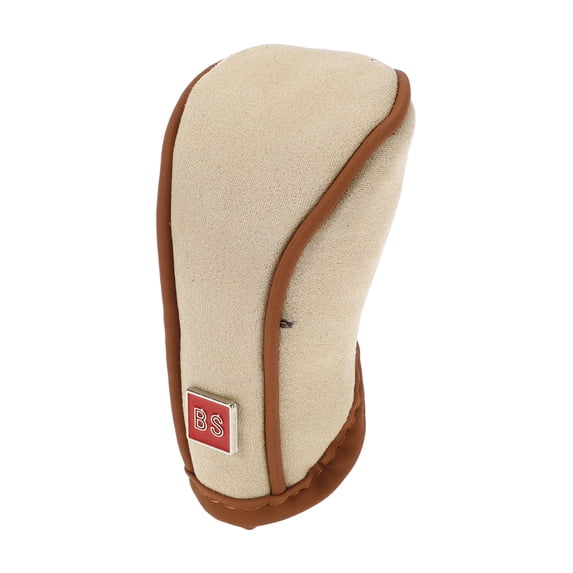 Unique Bargains 1 Pc Gear Shift Knob Cover Decoration Stick Shifting Handle Protector 12.5x6cm/4.92"x2.36" Zipper Type Beige Brown Faux Leather