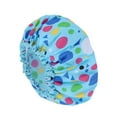 thumbnail image 1 of Unique Bargains 1 Pc Geometric Double Layer Shower Cap for Bathroom Blue EVA Polyester, 1 of 6