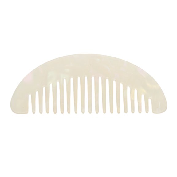 Unique Bargains 1 Pc Geometric Semicircle Wide Tooth Comb Colorful White Acetate Sheet