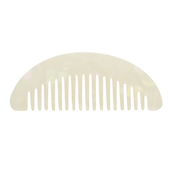 Unique Bargains 1 Pc Geometric Semicircle Wide Tooth Comb Colorful White Acetate Sheet