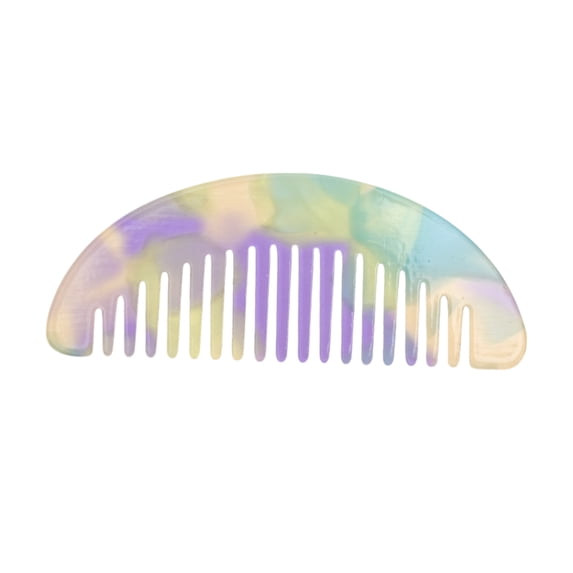 Unique Bargains 1 Pc Geometric Semicircle Wide Tooth Comb for All Hair Types Blue, Purple