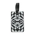 thumbnail image 1 of Unique Bargains 1 Pc Geometry Pattern Luggage Tag for Travelling Black White, 1 of 5