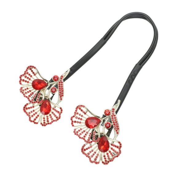 Unique Bargains 1 Pc Ginkgo Leaf Hair Clips for Home Gold Tone Red
