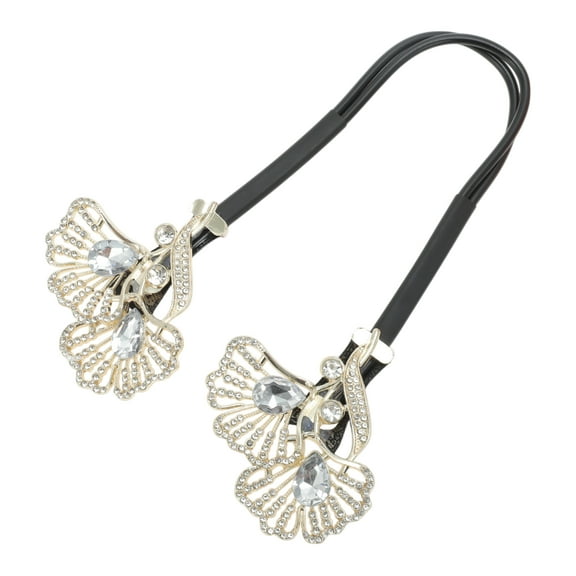 Unique Bargains 1 Pc Ginkgo Leaf Hair Clips for Home Gold Tone White