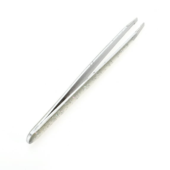 Unique Bargains 1 Pc Glue Gradient Flat Edge Eyebrow Tweezer for Bathroom Travel Hotel Silver Tone Stainless Steel