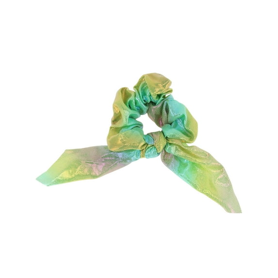 Unique Bargains 1 Pc Gold Stamping Colorful Scrunchies for Home Yellow Green