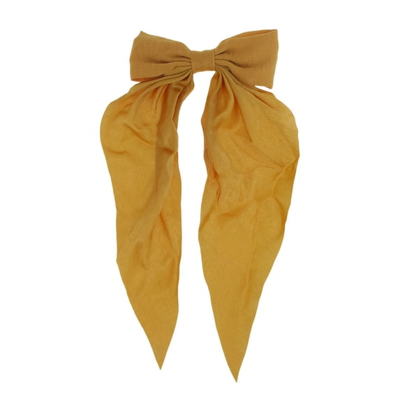 Unique Bargains 1 Pc Grace Bow Ribbon Duckbill Hair Clips for Home Ginger