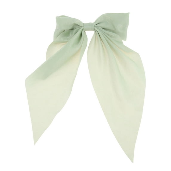 Unique Bargains 1 Pc Grace Bow Ribbon Duckbill Hair Clips for Home Green