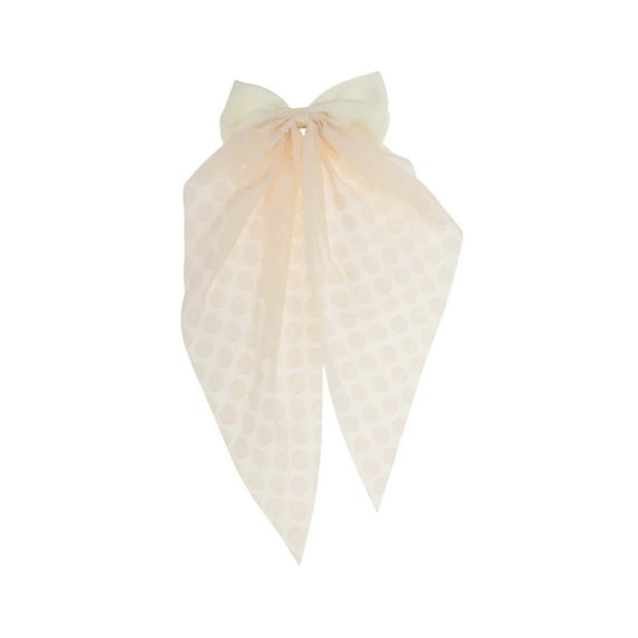 Unique Bargains 1 Pc Grace Bow Ribbon Hair Clips Beige