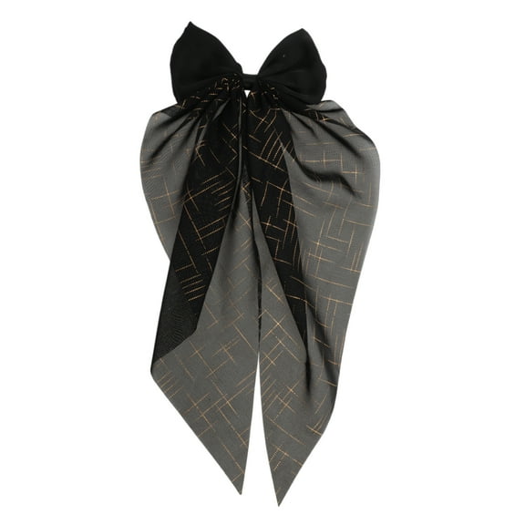 Unique Bargains 1 Pc Grace Bow Ribbon Hair Clips Black