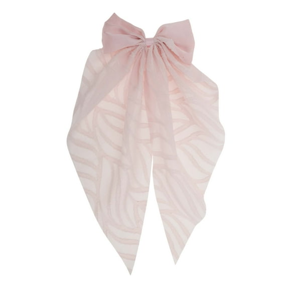 Unique Bargains 1 Pc Grace Bow Ribbon Hair Clips Pink
