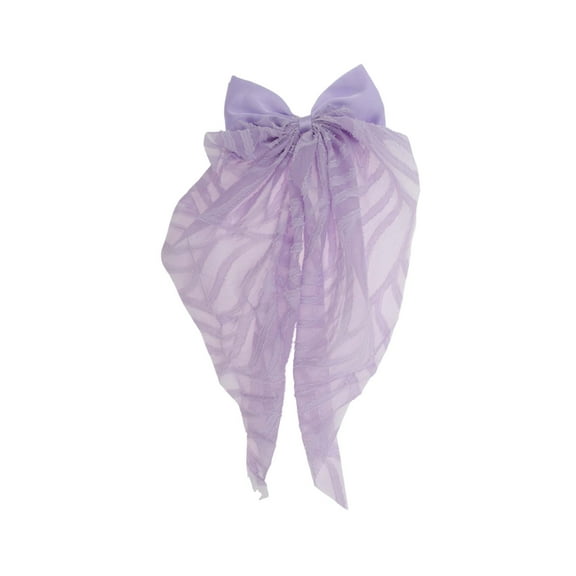 Unique Bargains 1 Pc Grace Bow Ribbon Hair Clips Purple