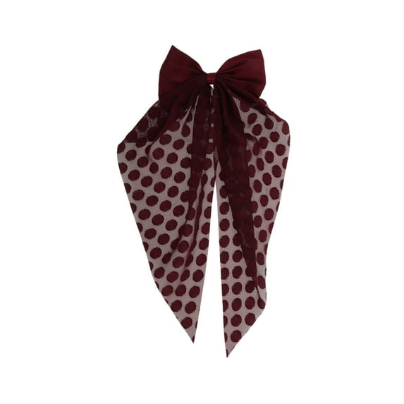 Unique Bargains 1 Pc Grace Bow Ribbon Hair Clips Wine Red