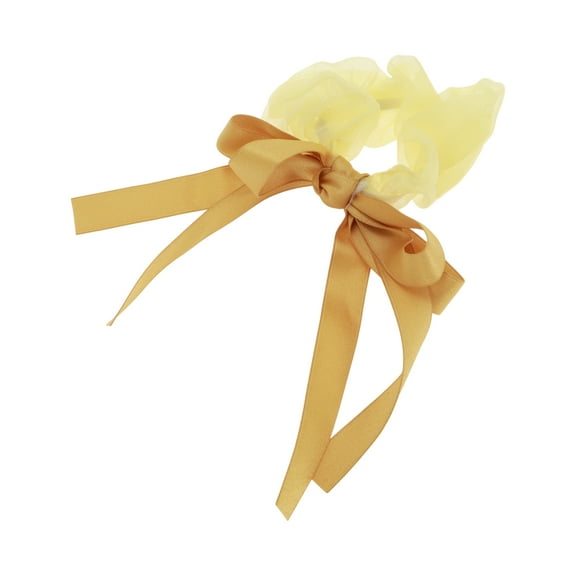Unique Bargains 1 Pc Grace Bow Ribbon Scrunchies Yellow