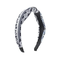 Unique Bargains 1 Pc Grace Circle Pattern Wide Cross Knot Headbands for Women Navy Blue