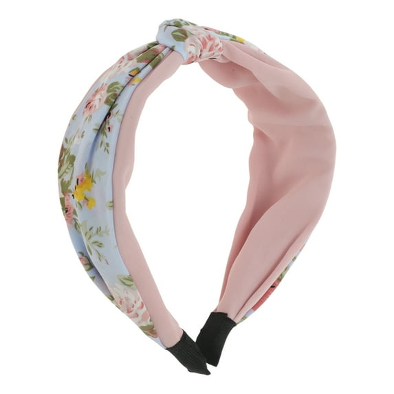 Unique Bargains 1 Pc Grace Cross Wide Headbands for Women Blue Pink