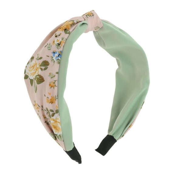 Unique Bargains 1 Pc Grace Cross Wide Headbands for Women Pink Light Green