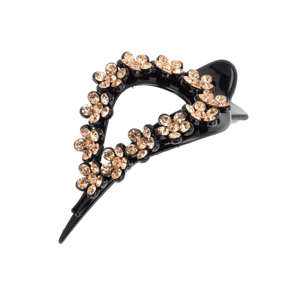 Unique Bargains 1 Pc Grace Five-petal Flower Hair Clips for Home Champagne