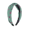 thumbnail image 1 of Unique Bargains 1 Pc Grace Floral Pattern Wide Cross Knot Headbands for Women Green, 1 of 6