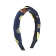 thumbnail image 1 of Unique Bargains 1 Pc Grace Fruit Pattern Wide Cross Knot Headbands for Women Navy Blue, 1 of 6