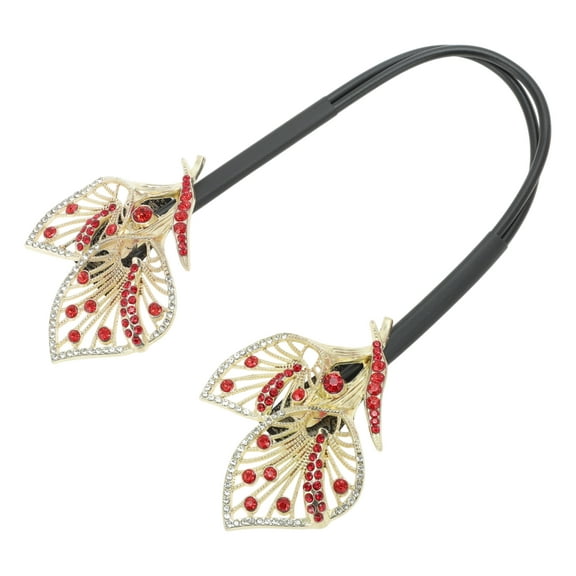 Unique Bargains 1 Pc Grace Leaf Hair Clips for Home Red