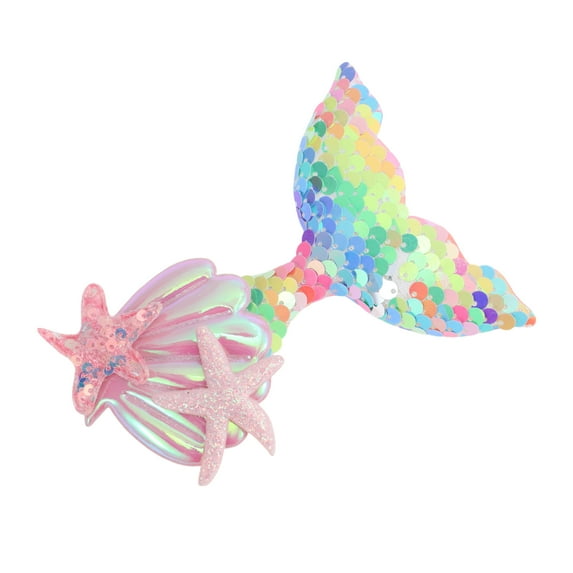 Unique Bargains 1 Pc Grace Mermaid Hair Clips for Home Pink Colorful