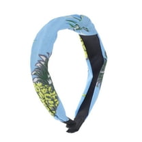 Unique Bargains 1 Pc Grace Pineapple Pattern Wide Cross Knot Headbands for Women Blue