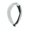 thumbnail image 1 of Unique Bargains 1 Pc Grace Porcelain Pattern Wide Cross Knot Headbands for Women Blue, 1 of 6