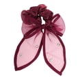 thumbnail image 1 of Unique Bargains 1 Pc Grace Rhinestones Bow Scrunchie Hair Elastic Band Wine Red, 1 of 5
