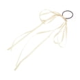 thumbnail image 1 of Unique Bargains 1 Pc Grace Solid Bow Long Ribbon Hair Elastic Band White, 1 of 5