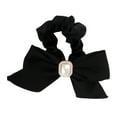 thumbnail image 1 of Unique Bargains 1 Pc Grace Square Pearl Bow Scrunchie Hair Elastic Band Black, 1 of 5