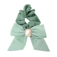 thumbnail image 1 of Unique Bargains 1 Pc Grace Square Pearl Bow Scrunchie Hair Elastic Band Light Green, 1 of 5