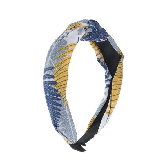 Unique Bargains 1 Pc Grace Star Pattern Wide Cross Knot Headbands for Women Navy Blue